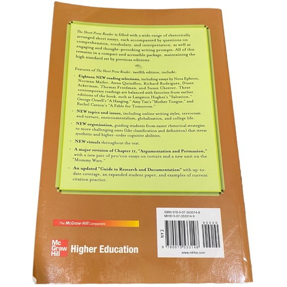 SOLD-The Short Prose Reader by Muller, Gilbert H.; Wiener, Harvey S. (12th ED) - Picture 2 of 3